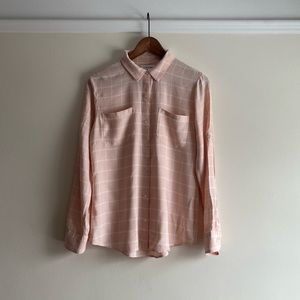 Soft Pink Plaid Blouse